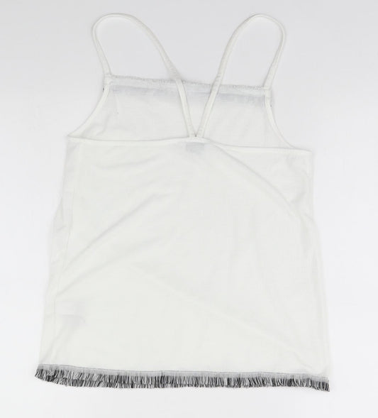 NEXT Womens White Polyester Basic Tank Size 10 Off the Shoulder