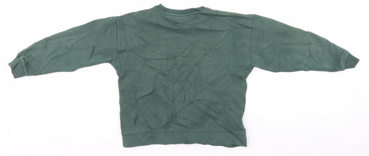 Zara Girls Green Round Neck Cotton Pullover Jumper Size 11-12 Years