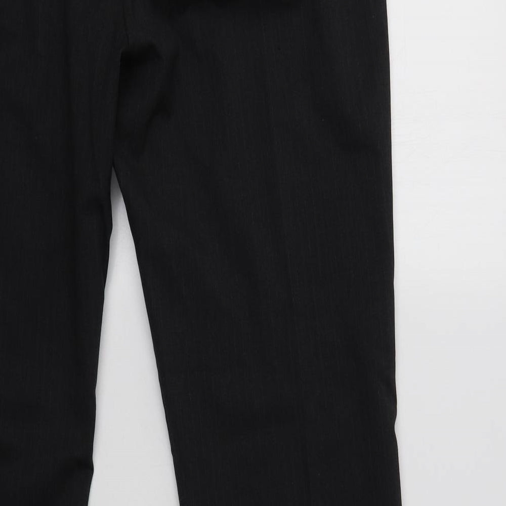 Preworn Womens Grey Striped Polyester Dress Pants Trousers Size 14 L31 in Regular