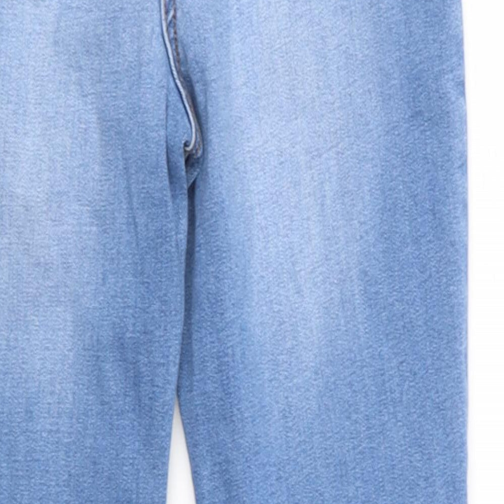 I Love Girlswear Girls Blue Cotton Skinny Jeans Size 12 Years Regular Zip - Distressed Jeans