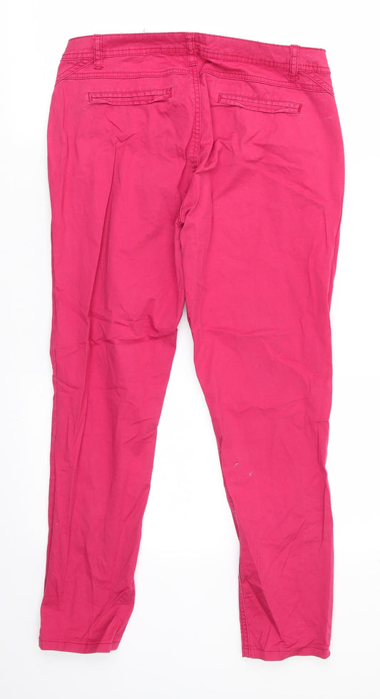 YFL Reserved Womens Red Cotton Cropped Trousers Size 8 L25 in Regular