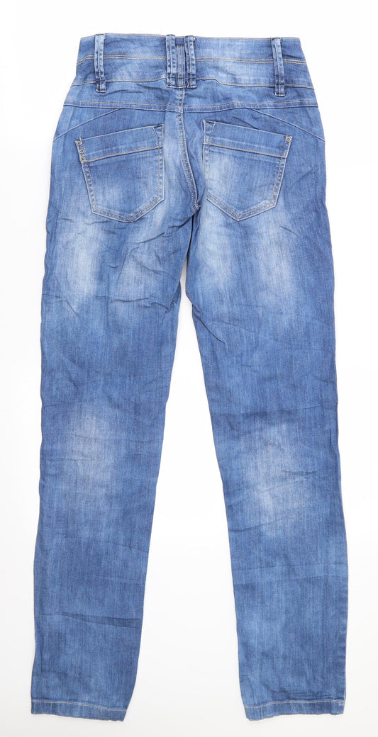 My Feminine Denim Womens Blue Straight Jeans Size 6 L31 in Regular - Deep Waistband
