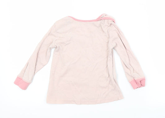Mothercare Girls Pink Cotton Basic T-Shirt Size 18-24 Months Crew Neck