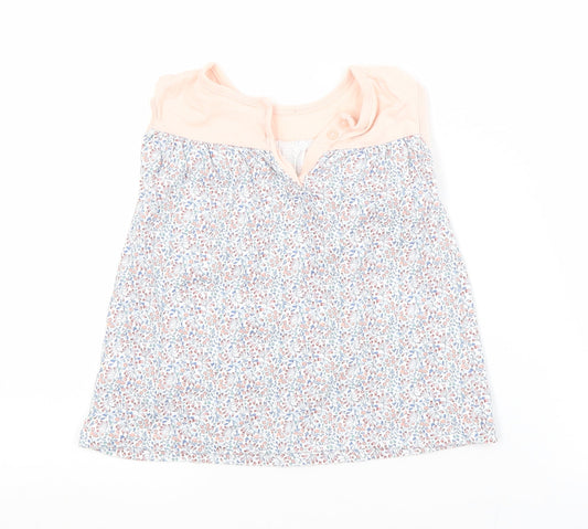 NEXT Girls Multicoloured Floral Cotton A-Line Size 0-3 Months Crew Neck