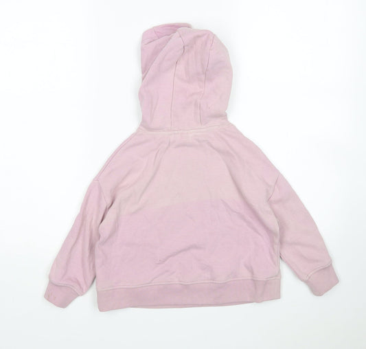 NEXT Girls Pink Cotton Pullover Hoodie Size 5 Years
