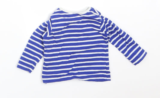 Blue Zoo Boys Multicoloured Striped Cotton Basic T-Shirt Size 0-3 Months Round Neck - FIRE ENGINE