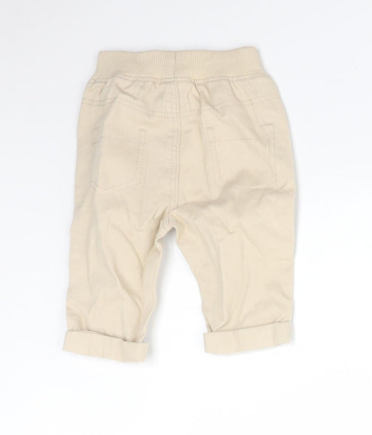 George Boys Beige Cotton Trousers Size 0-3 Months