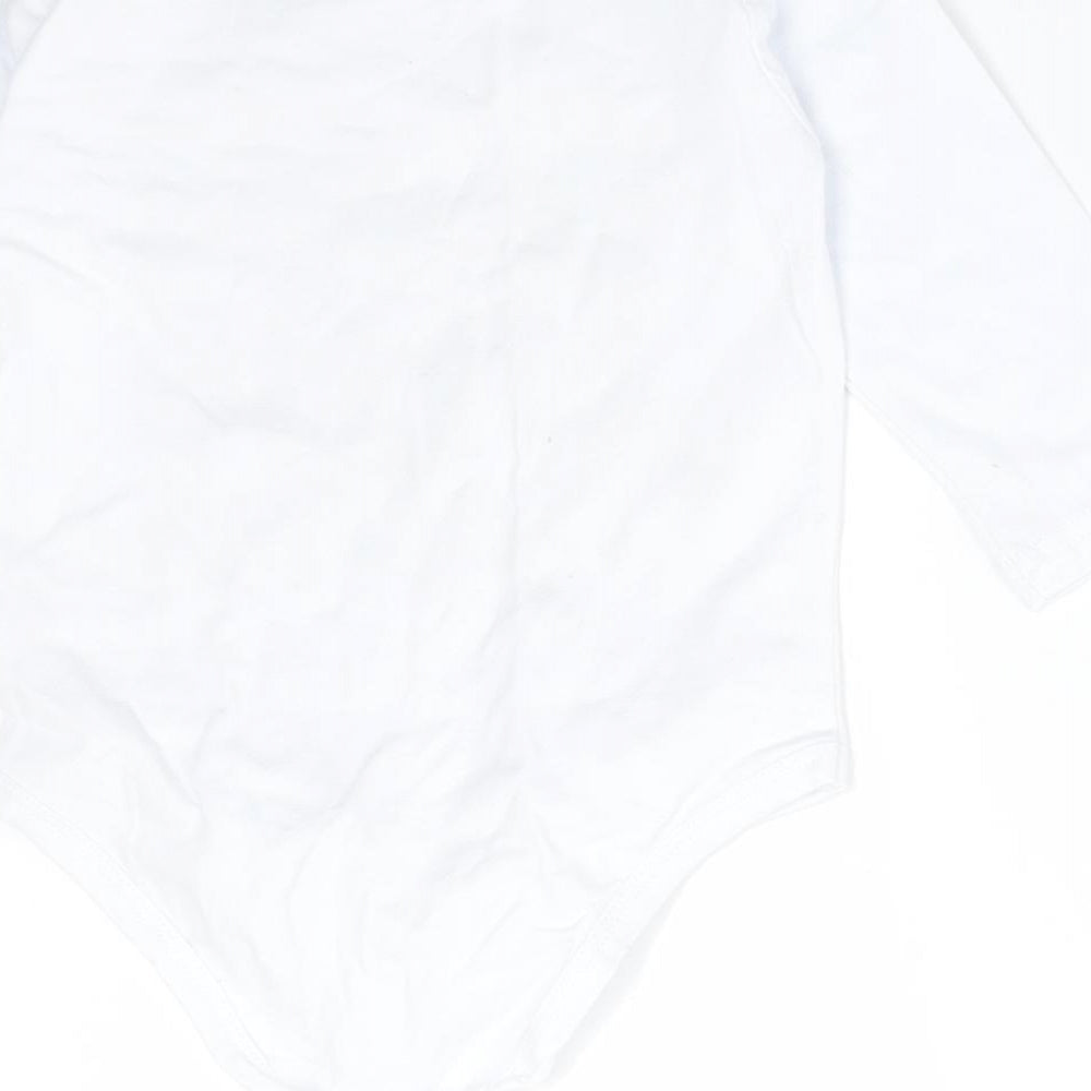 Preworn Boys White Cotton Babygrow One-Piece Size 12 Months - LITTLE BROTHER