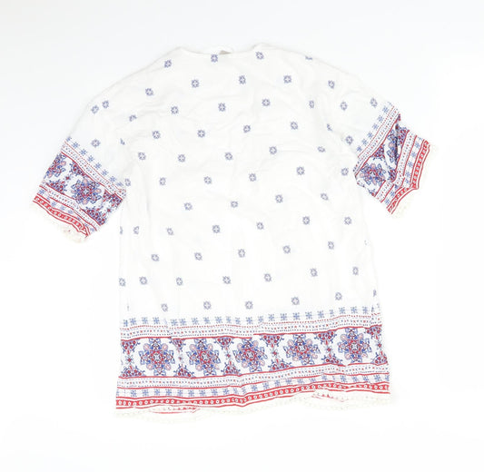 TU Girls Multicoloured Floral Viscose Cardigan Jumper Size 10 Years