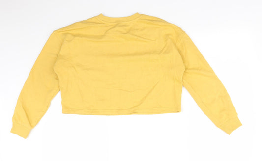 New Look Girls Yellow Cotton Pullover Sweatshirt Size 12-13 Years