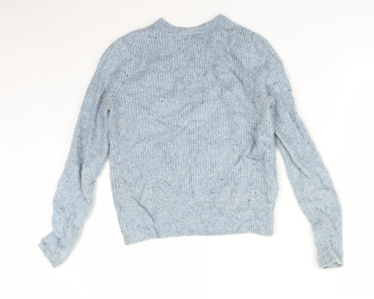 Topshop Womens Blue Acrylic Pullover Sweatshirt Size 8