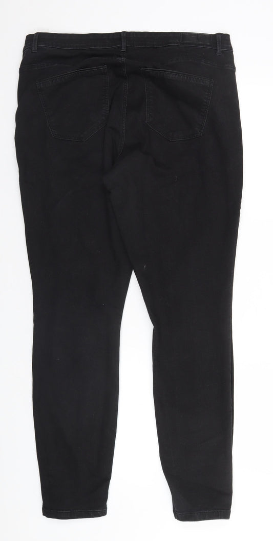 VERO MODA Womens Black Cotton Straight Jeans Size 32 in L32 in Regular