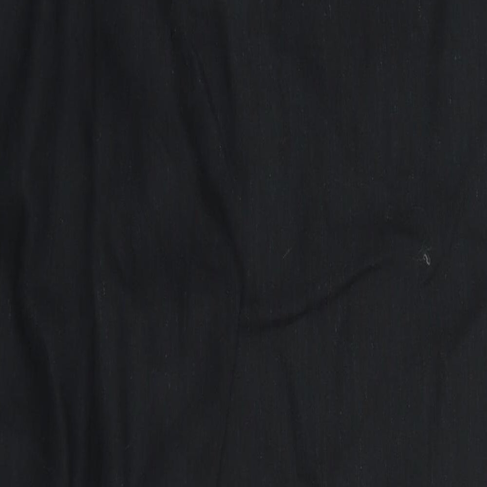 Marks and Spencer Womens Black Flax Trousers Size 12 L24 in Regular