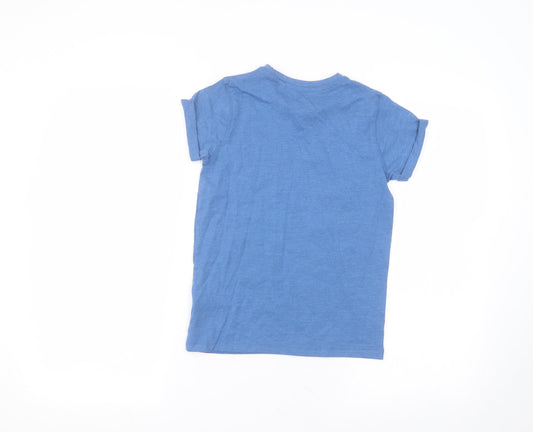 NEXT Boys Blue Cotton Basic T-Shirt Size 8 Years Round Neck