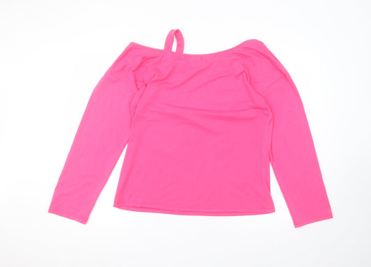 Sheilay Womens Pink Cotton Basic T-Shirt Size M Round Neck