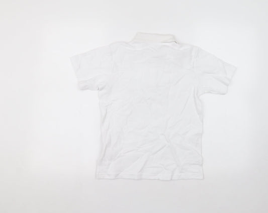 Matalan Boys White Cotton Basic Polo Size 9 Years Collared