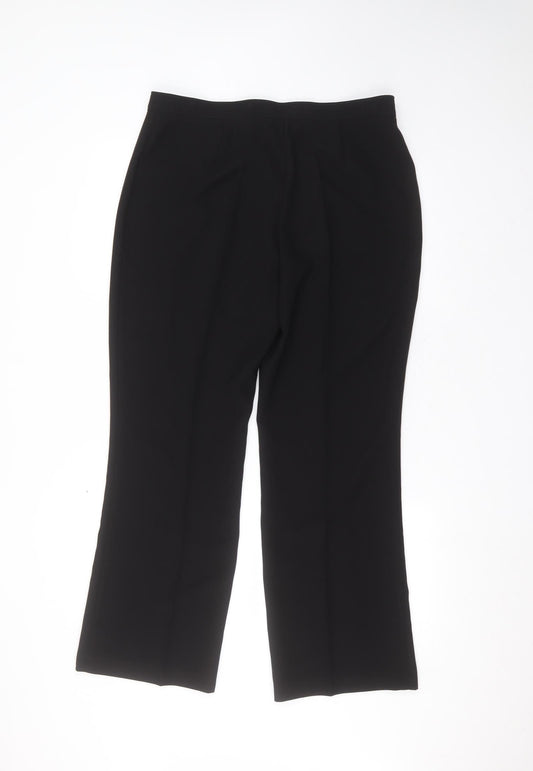 Busy Womens Black Polyester Trousers Size 14 L29 in Regular