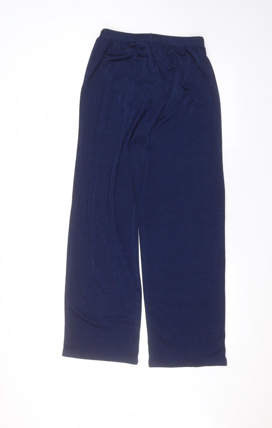 julipa Womens Blue Polyester Trousers Size 12 L27 in Regular
