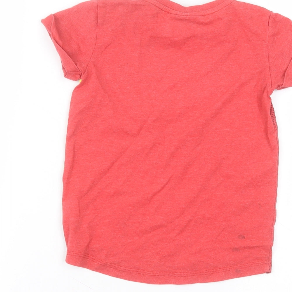 NEXT Boys Red Cotton Basic T-Shirt Size 4 Years Round Neck