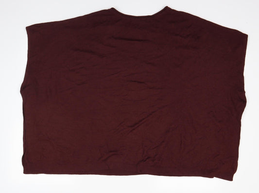 M&S Womens Purple Round Neck Acrylic Pullover Jumper Size S