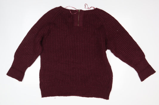 Store Twenty One Womens Red Round Neck Acrylic Pullover Jumper Size XL