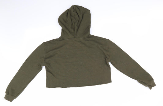 New Look 915 Generation Girls Green Polyester Pullover Hoodie Size 14-15 Years - New York City Olive Green Cropped
