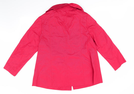 Centigrade Womens Red Overcoat Coat Size L - Subtle sheen Large Collar