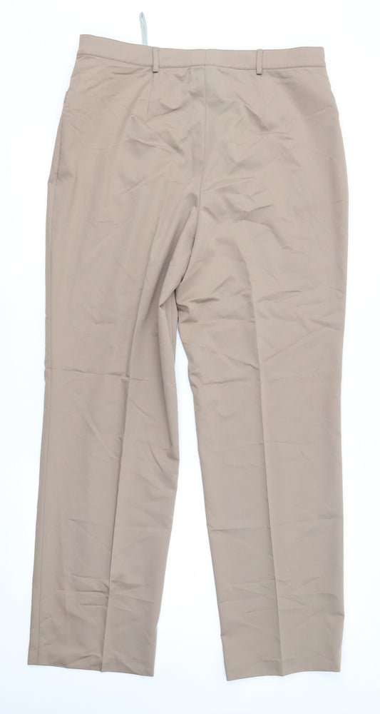 Gelco Womens Brown Viscose Dress Pants Trousers Size 16 L30 in Regular
