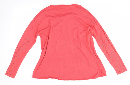 NEXT Womens Pink Cotton Basic Blouse Size 10 Round Neck