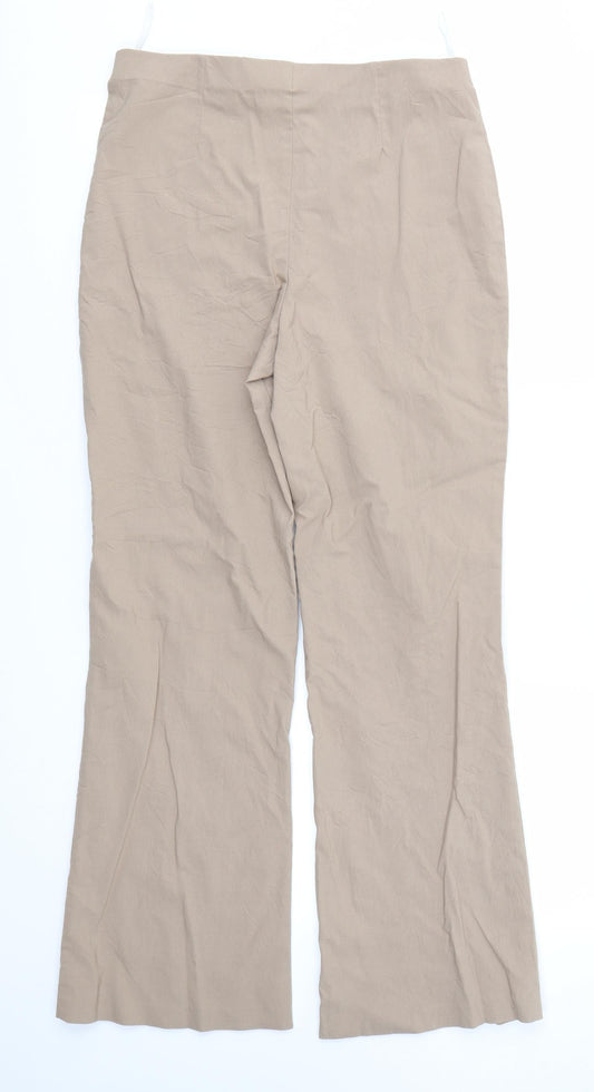 For Women Womens Brown Viscose Dress Pants Trousers Size 14 L28 in Regular