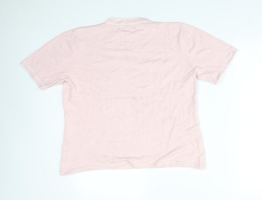 RIDDELLA Womens Pink Viscose Basic T-Shirt Size 18 Round Neck