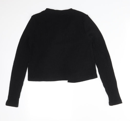 Boohoo Womens Black Striped Polyester Cardigan Jumper Size S