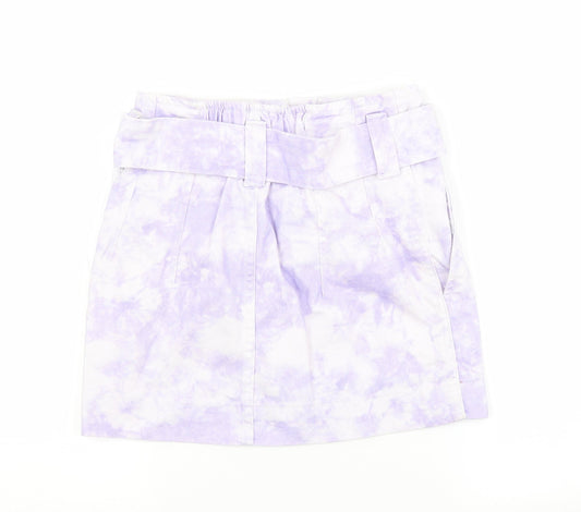 Bershka Womens Purple Cotton Straight & Pencil Skirt Size 6