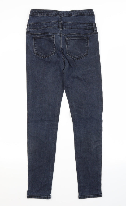 Topshop Womens Blue Cotton Skinny Jeans Size 28 in L30 in Regular