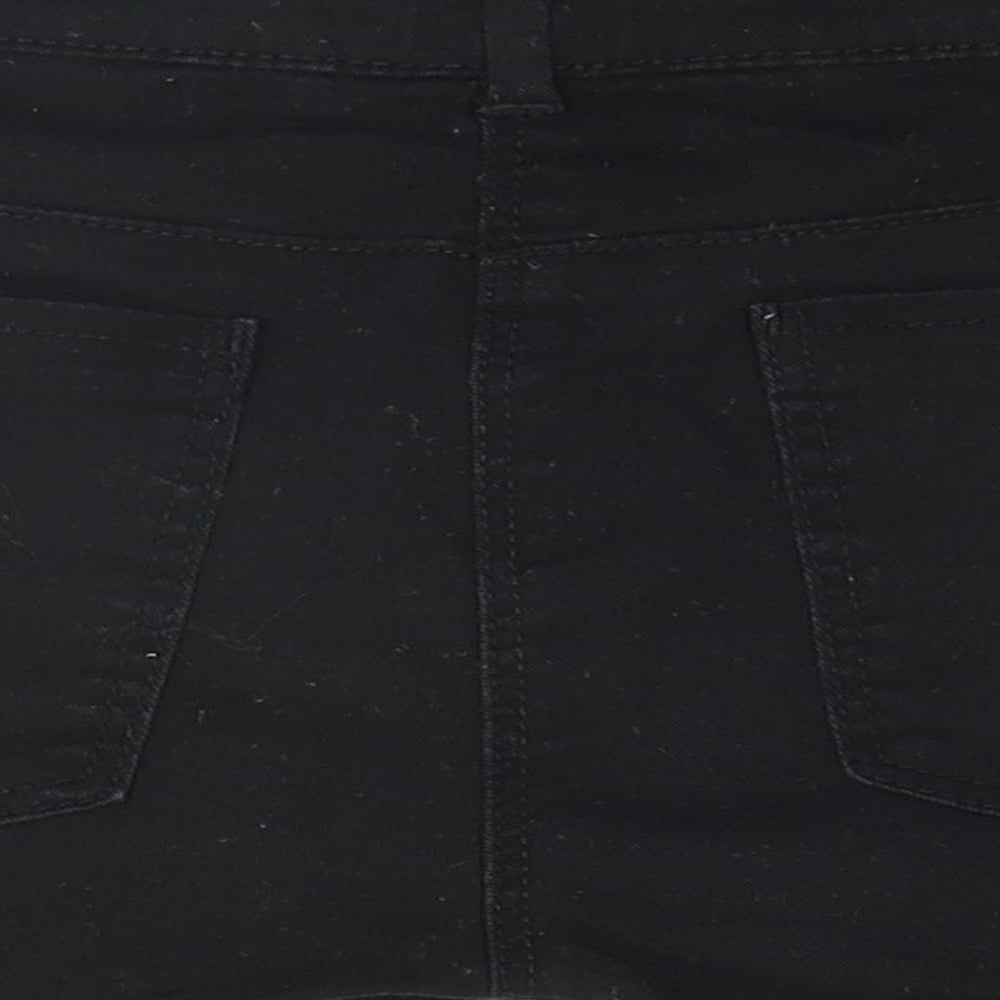 H&M Womens Black Geometric Cotton Cut-Off Shorts Size 10 Regular