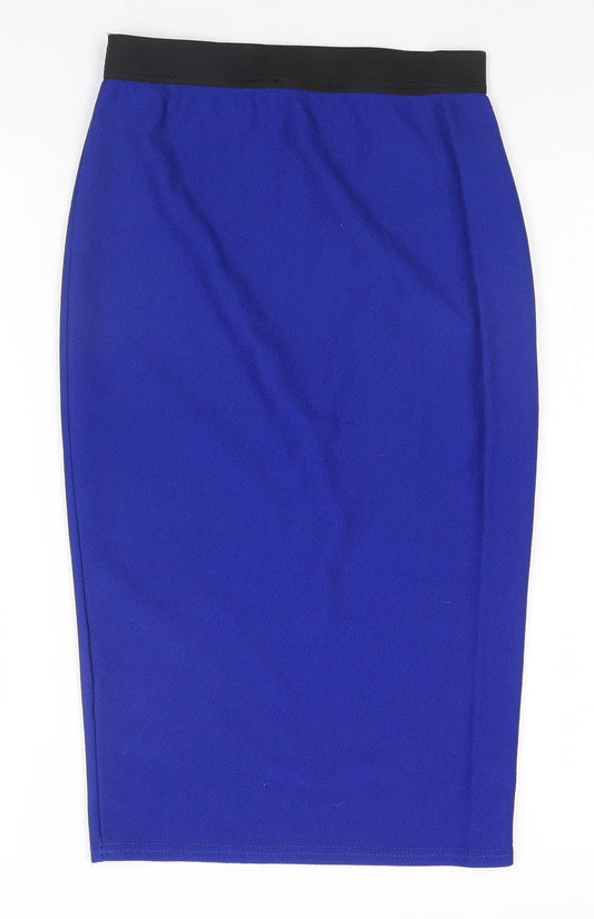 Select Womens Blue Polyester Straight & Pencil Skirt Size 8