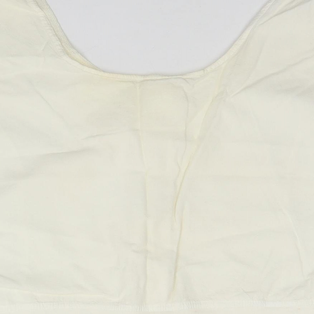 Marks and Spencer Womens Ivory Round Neck Cotton Cardigan Jumper Size 16
