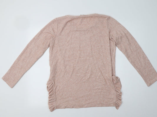 NEXT Womens Pink Crew Neck Viscose Pullover Jumper Size 10