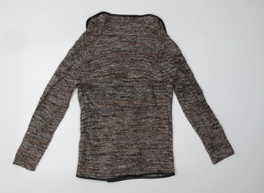 Peacocs Womens Brown V-Neck Acrylic Cardigan Jumper Size 8