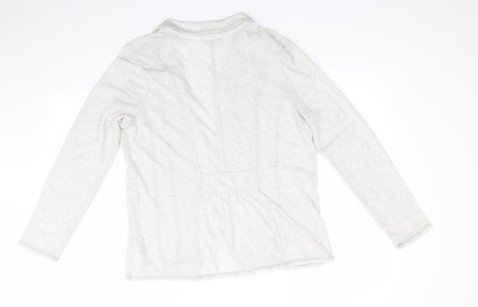 Marks and Spencer Womens Grey Striped Jacket Size 14 - Light Grey