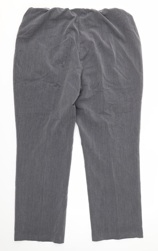 BM Womens Grey Polyester Dress Pants Trousers Size 18 L28 in Regular
