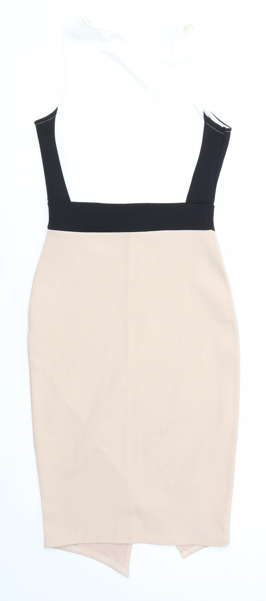 Boohoo Womens Multicoloured Polyester Bodycon Size 6 Round Neck
