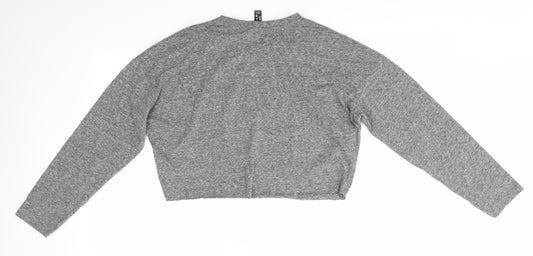 New Look Womens Grey Polyester Basic Blouse Size 10 Round Neck