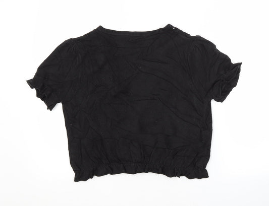 Therapy Womens Black V-Neck Acrylic Cardigan Jumper Size 12
