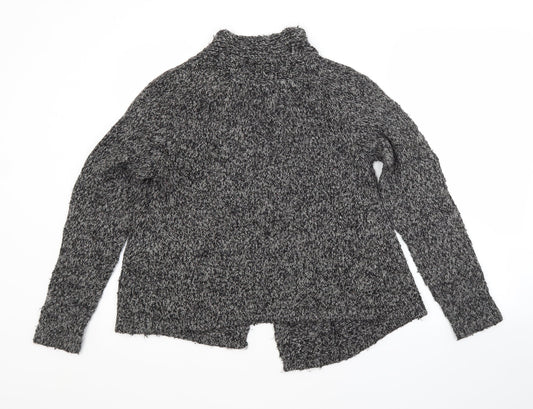 Preworn Womens Grey Crew Neck Acrylic Cardigan Jumper Size M