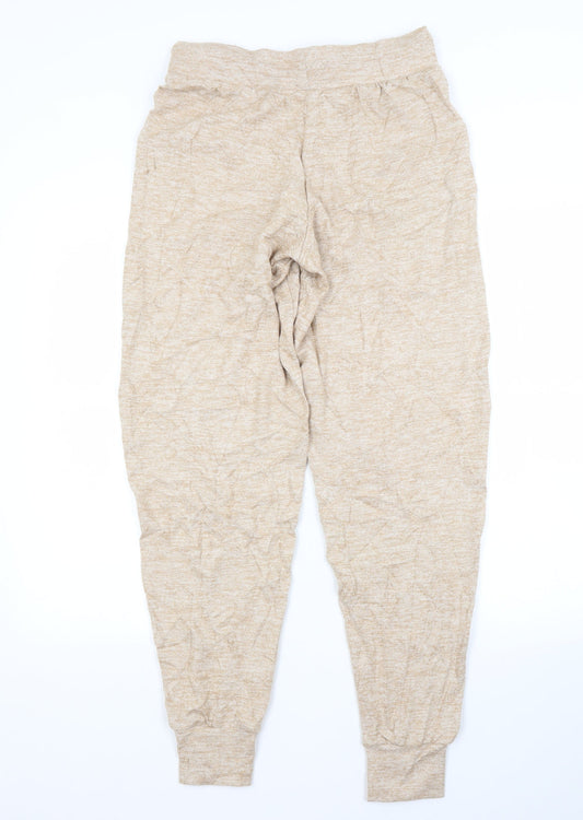 M&S Womens Brown Viscose Sweatpants Trousers Size 8 L29 in Regular
