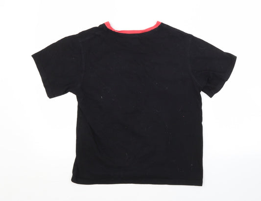 Preworn Womens Black Cotton Basic T-Shirt Size 12 Crew Neck