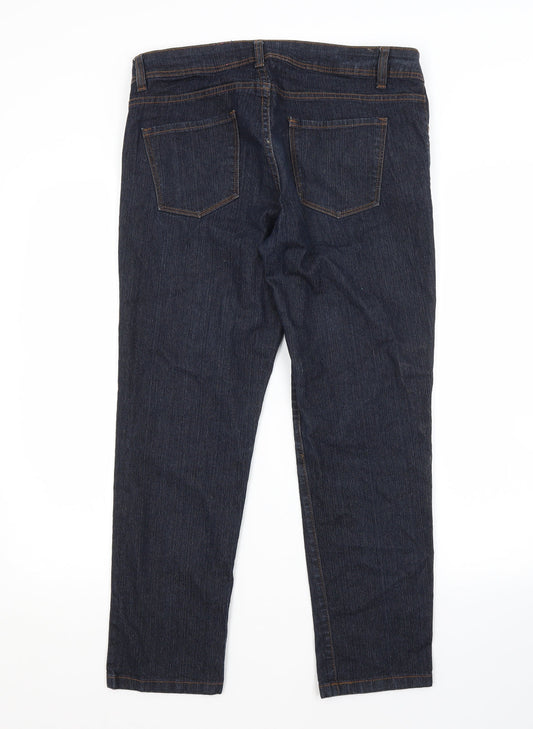 YES Womens Blue Cotton Skinny Jeans Size 14 L26 in Regular