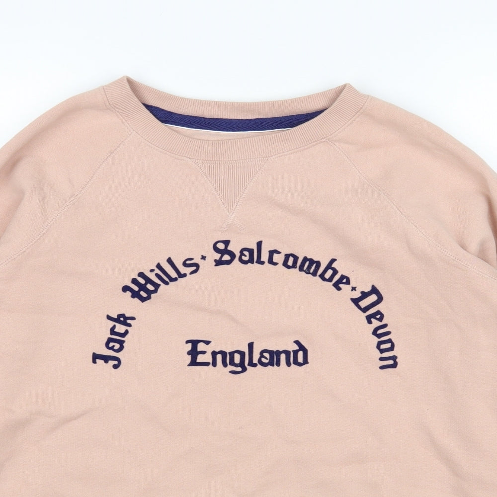 Jack Wills Womens Pink Cotton Pullover Sweatshirt Size 6