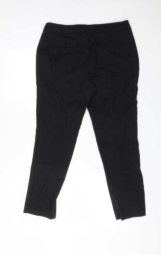 Very Womens Black Cotton Dress Pants Trousers Size 12 L26 in Regular
